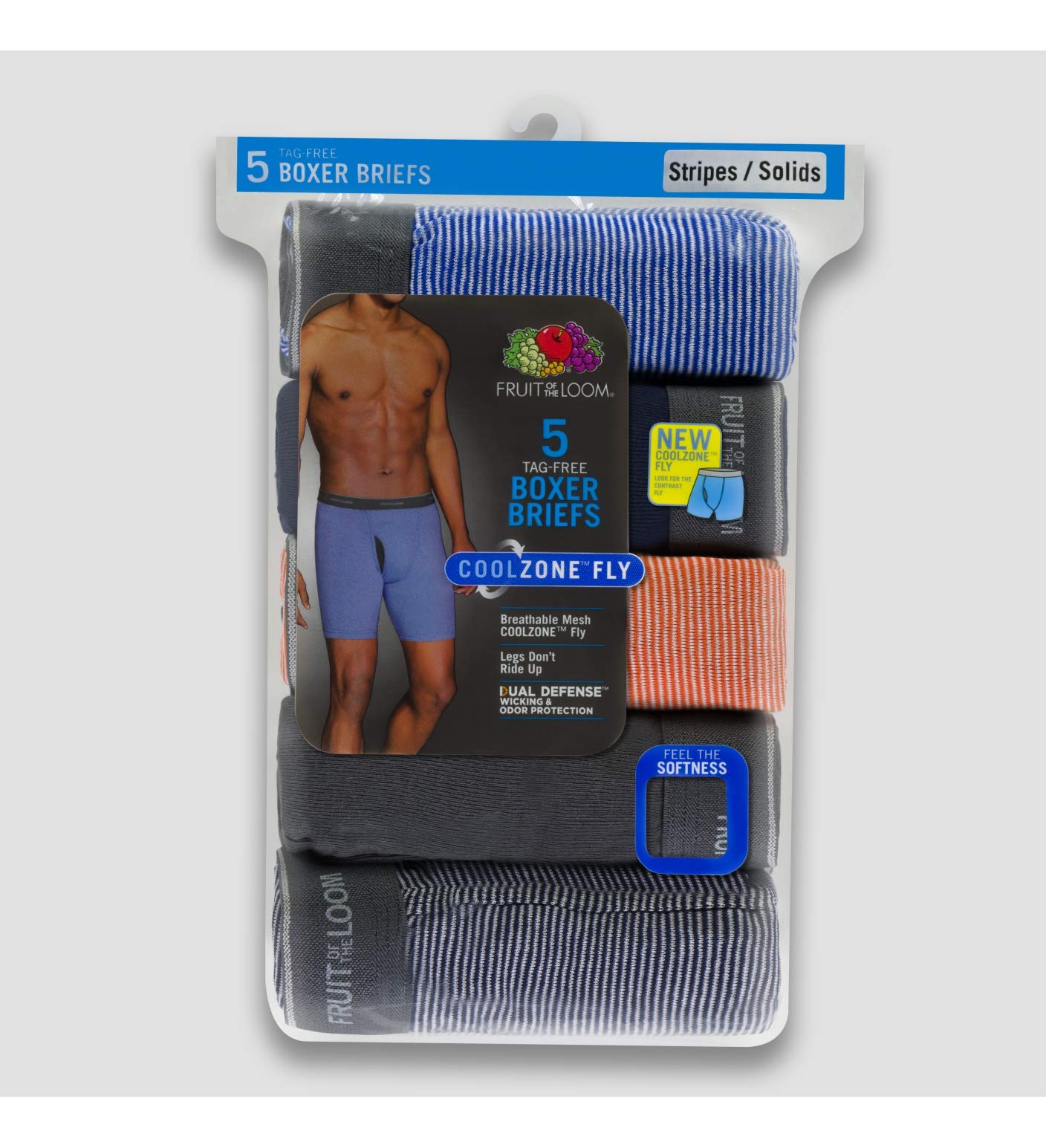 Fruit Of The Loom Mens Coolzone Boxer Brief 5 Pack, M, Assorted