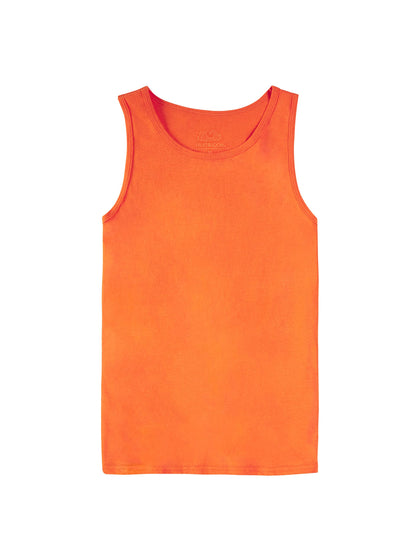 Fruit of the Loom Boys' Solid Multi-Color Soft Tank Tops, 3 Pack, WHITE/ORANGE/BLACK, Small