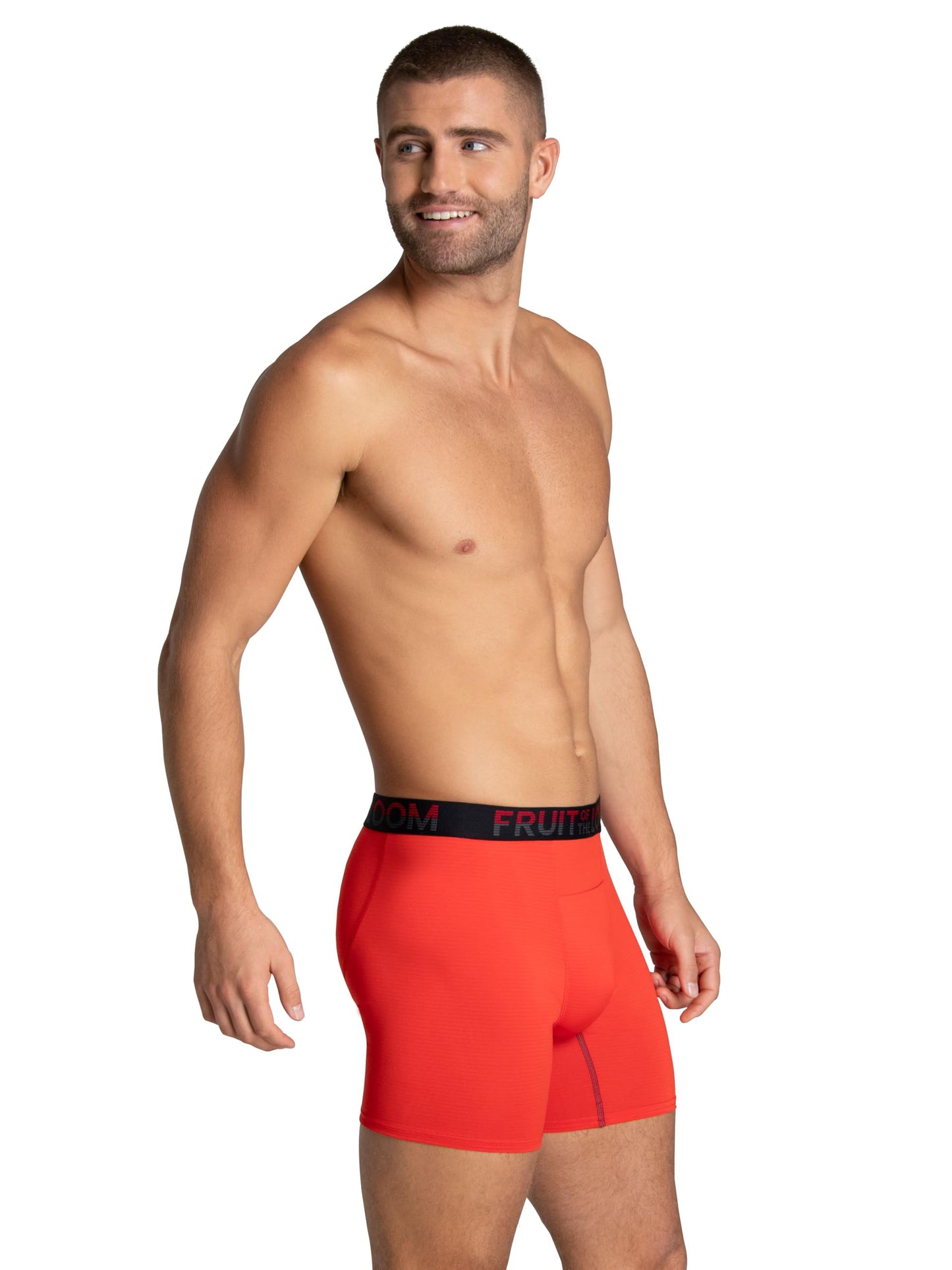 Fruit of the Loom Men's 360 Stretch Boxer Briefs (Quick Dry & Moisture Wicking), Cooling Channels-6 Pack-Colors May Vary, X-Large