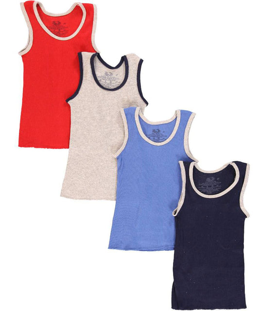 Fruit of the Loom Little Boys' Toddler 4 A-Shirts - blue/red, 4t