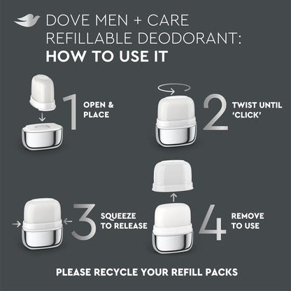 Dove Men+Care Deodorant Refill 0 percent Aluminum Clean Touch Aluminum Free Deodorant 1.13 Ounce (Pack of 2)
