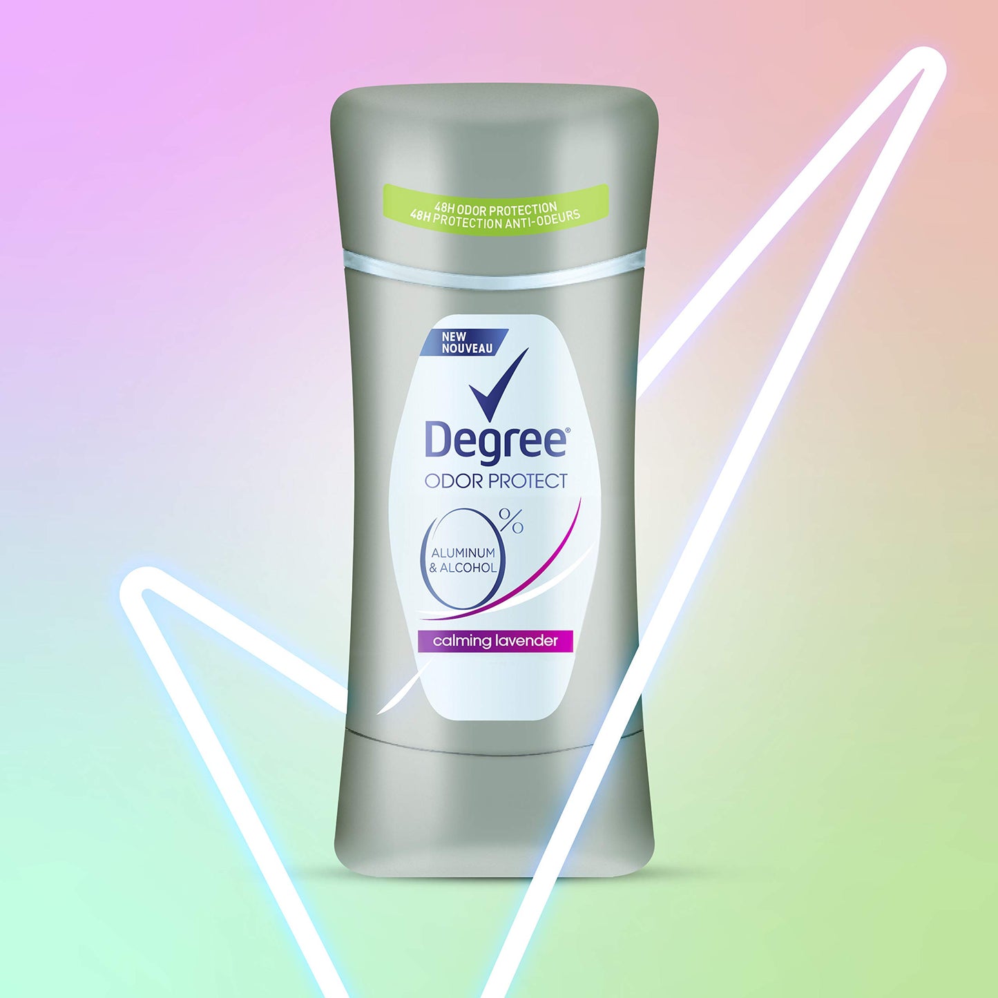 Degree 0% Aluminum Free Deodorant 48H Odor Protection Calming Lavender Deodorant for Women, 2.6 Ounce (Pack of 4)