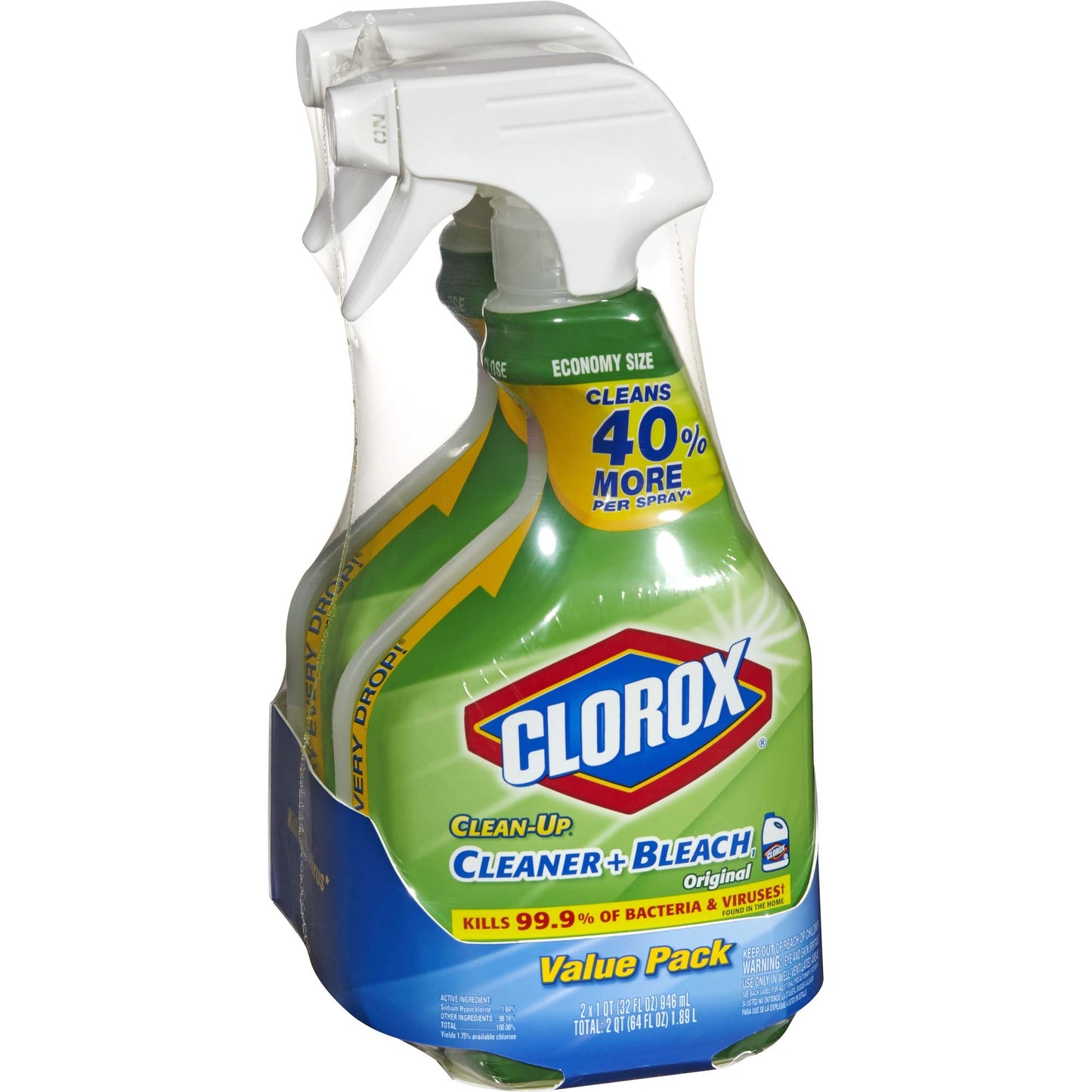 Clorox Clean-Up All Purpose Cleaner with Bleach, Spray Bottle, Original, 32 Fluid Ounces (Package May Vary)