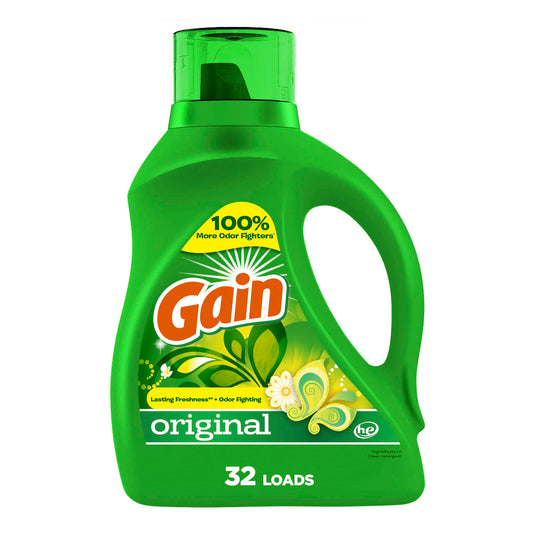 Gain + Aroma Boost Laundry Detergent Liquid Soap, Original, 32 Loads 46 Fl Oz