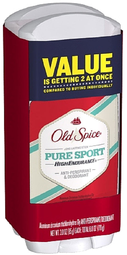 Old Spice Aluminum Free Antiperspirant Deodorant For Men, High Endurance, 24/7 Sweat Defense & Odor Protection, 24/7 Freshness & Lasting Scent, Pure Sport Scent, 3.0 oz (Pack of 2)