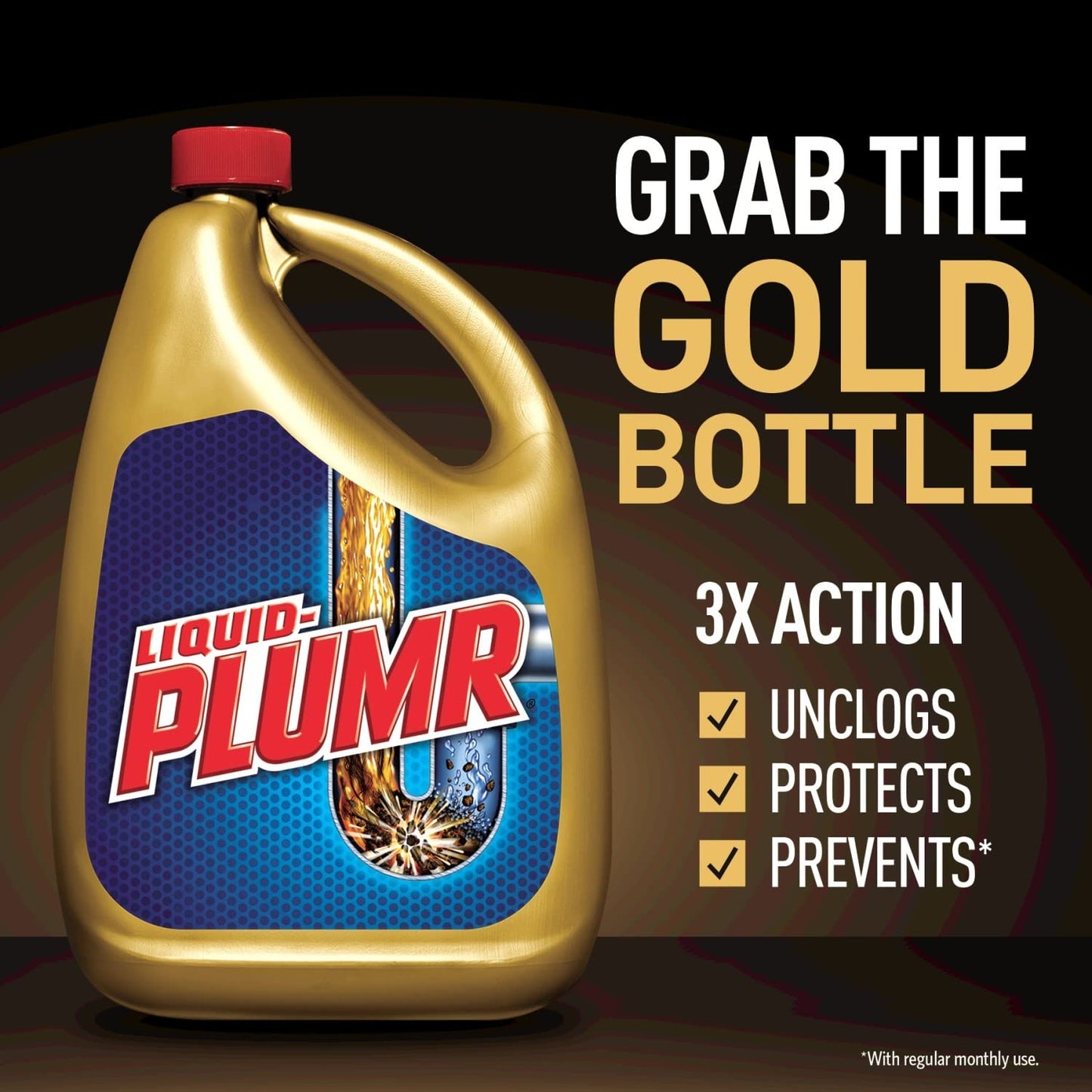 Liquid-Plumr Pro-Strength Full Clog Destroyer Plus PipeGuard, 32 oz Bottles - 2 Pack