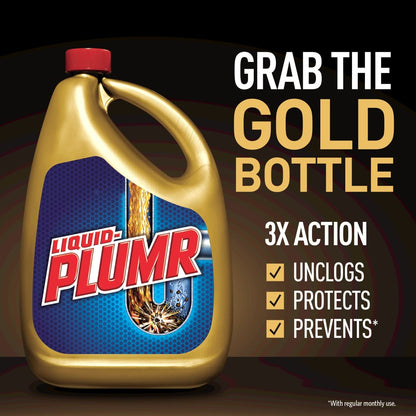 Liquid-Plumr Pro-Strength Full Clog Destroyer Plus PipeGuard, 32 oz Bottles - 2 Pack