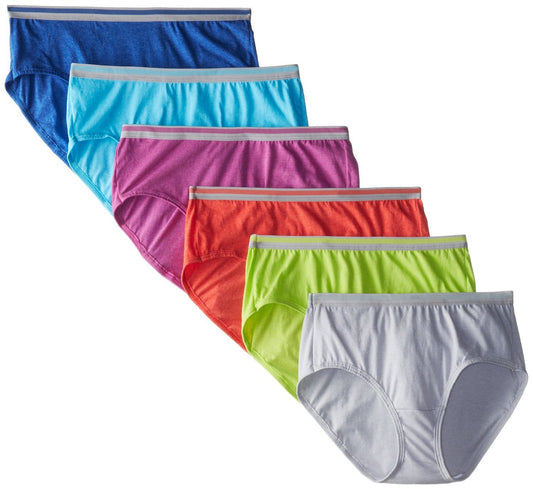 Fruit of the Loom Women's Plus Size Fit for Me 5 Pack Heather Brief Panties (11, Heather Bikinis)