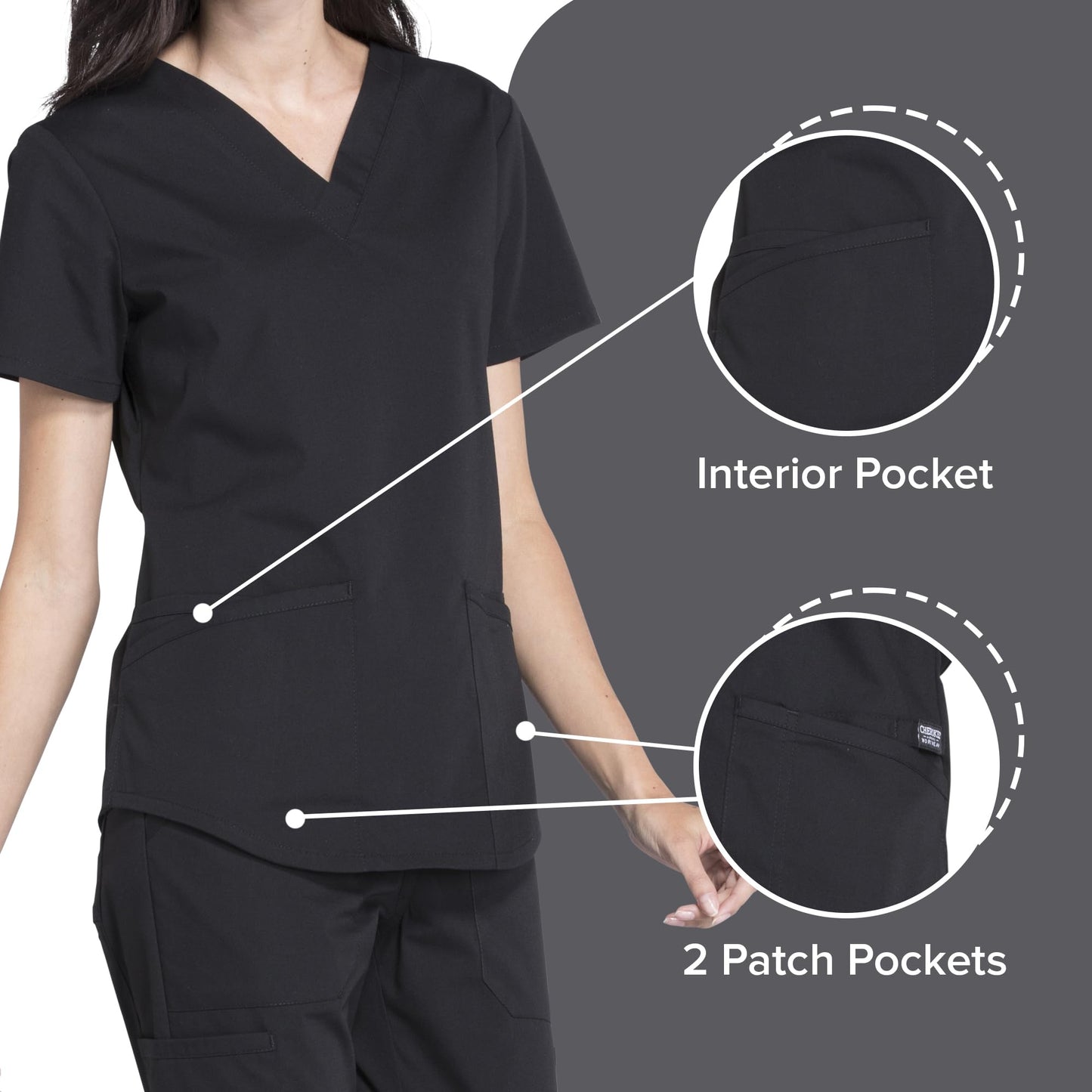 CHEROKEE Workwear Professionals Women Scrubs Top V-Neck Plus Size WW665, 3XL, Eggplant (Copy)