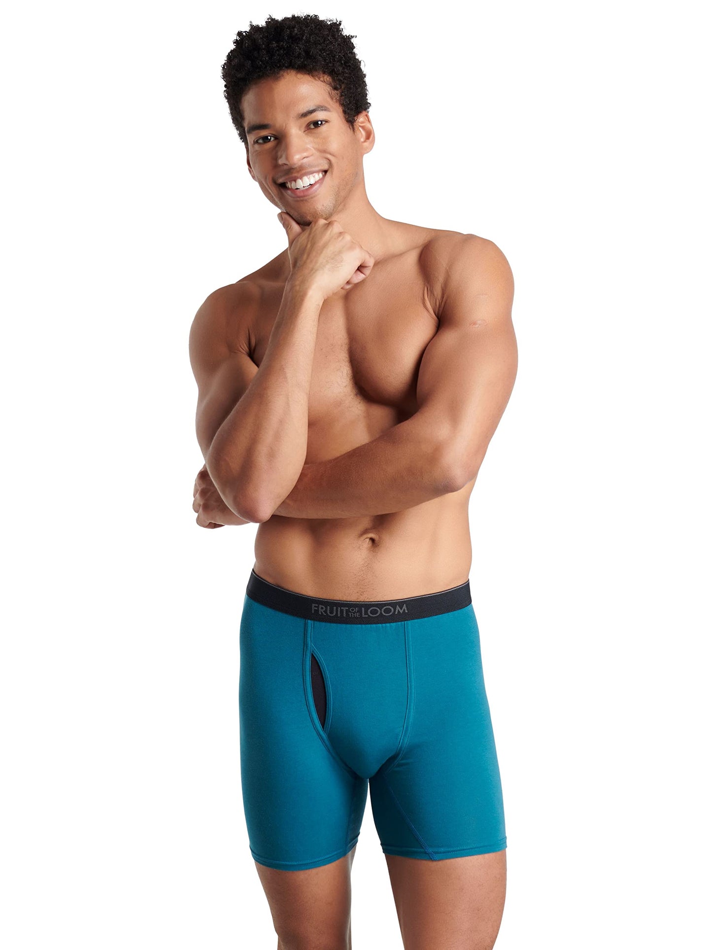Fruit of the Loom Men's 360 Stretch Boxer Briefs (Quick Dry & Moisture Wicking), 7 Pack-Black, 3X-Large