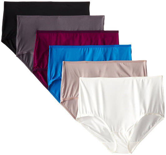 Fruit of the Loom Women's Microfiber Brief Panties - 6 Pack 6DMFBF1, Assorted, 8