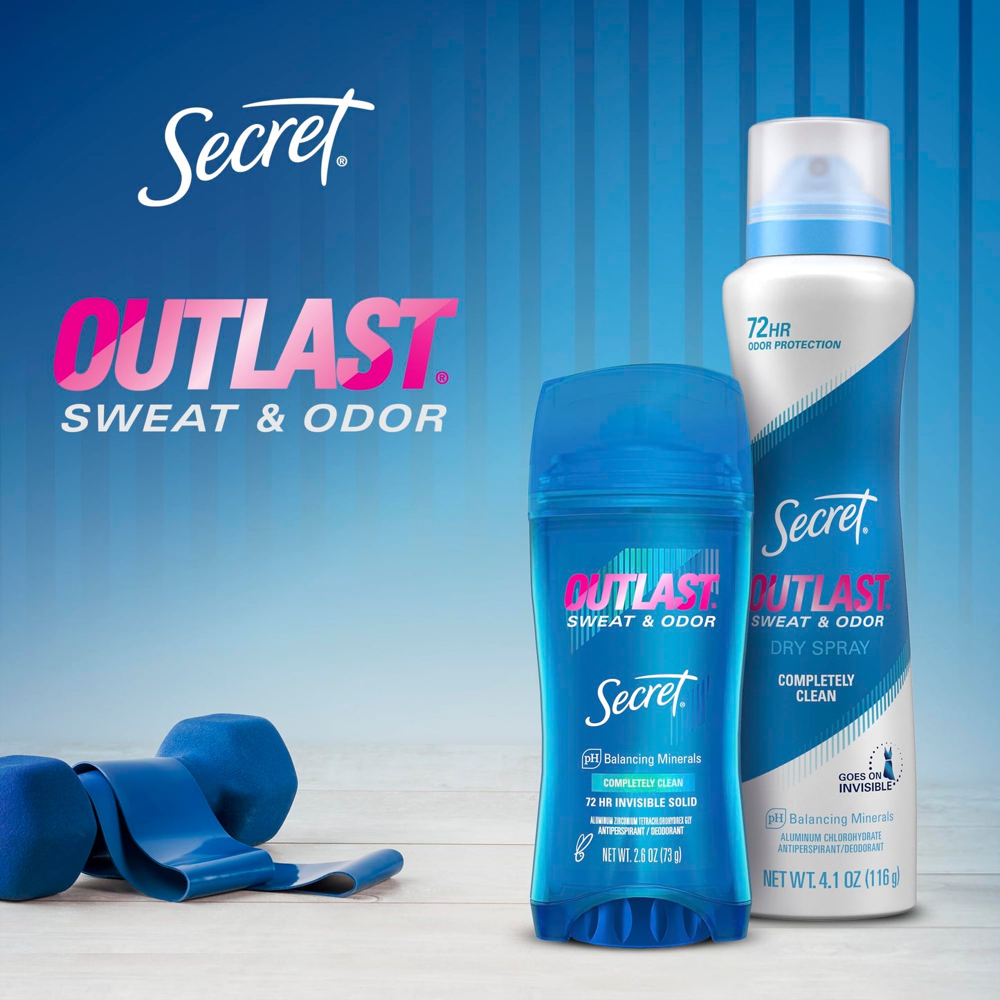 Secret Outlast Antiperspirant Deodorant for Women, 72hr Sweat & Odor Protection, PH Balancing Minerals, Clear Gel, Unscented, 2.6 oz