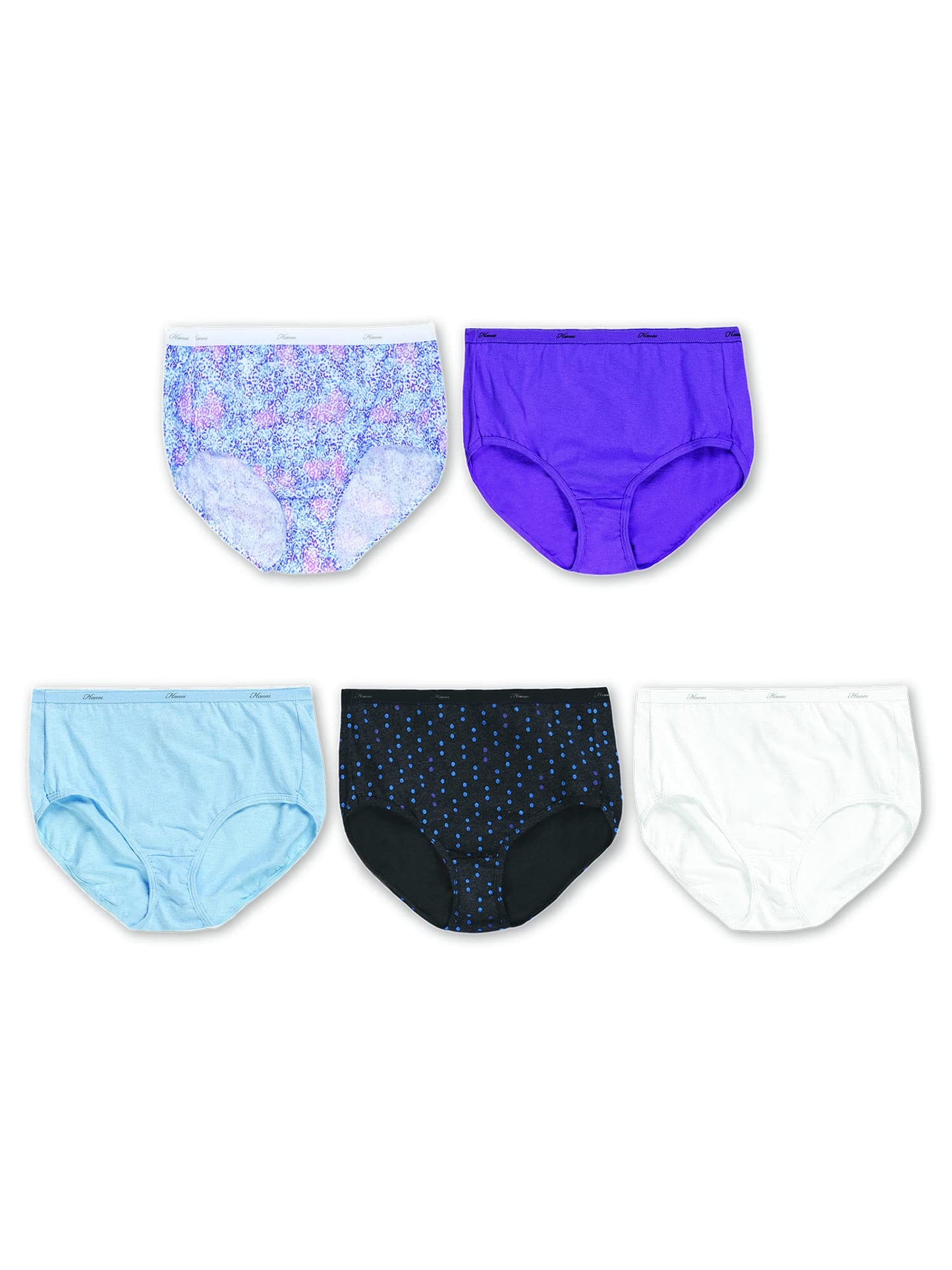 Hanes Women's Plus Cotton Brief 5-Pack 11 Assorted