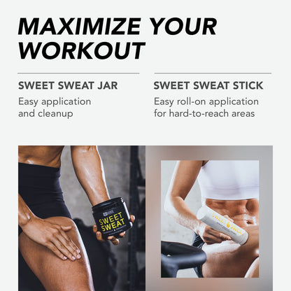 Sports Research Sweet Sweat Coconut Workout Enhancer Gel - Maximize Your Exercise & Sweat Faster - 13.5oz Jar