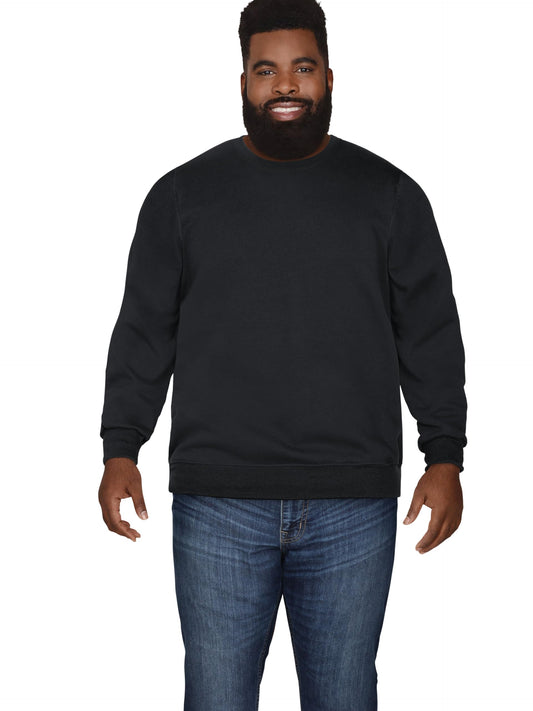 Fruit of the Loom Men's Tall Fleece Sweatshirts & Hoodies, Black Crewneck, 4X-Large Big