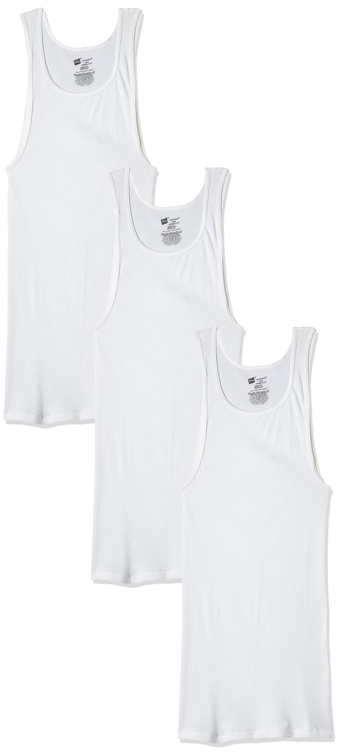 Hanes White 3-Pack A-Tank (XXXXX-Large, White)