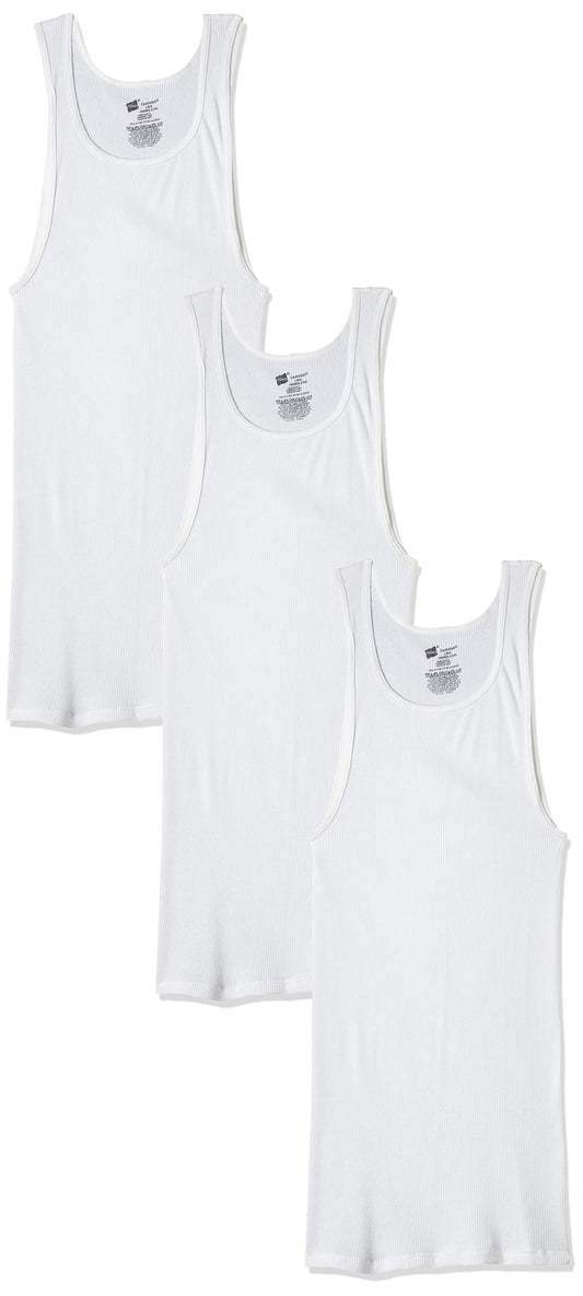 Hanes White 3-Pack A-Tank (XXXXX-Large, White)