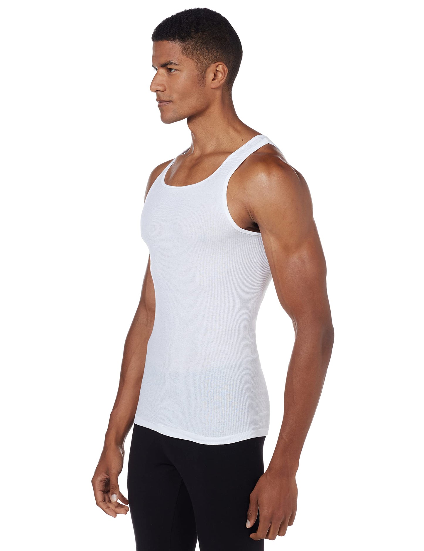 Hanes Men's 5-Pack ComfortBlend Tank with FreshIQ, White, X-Large