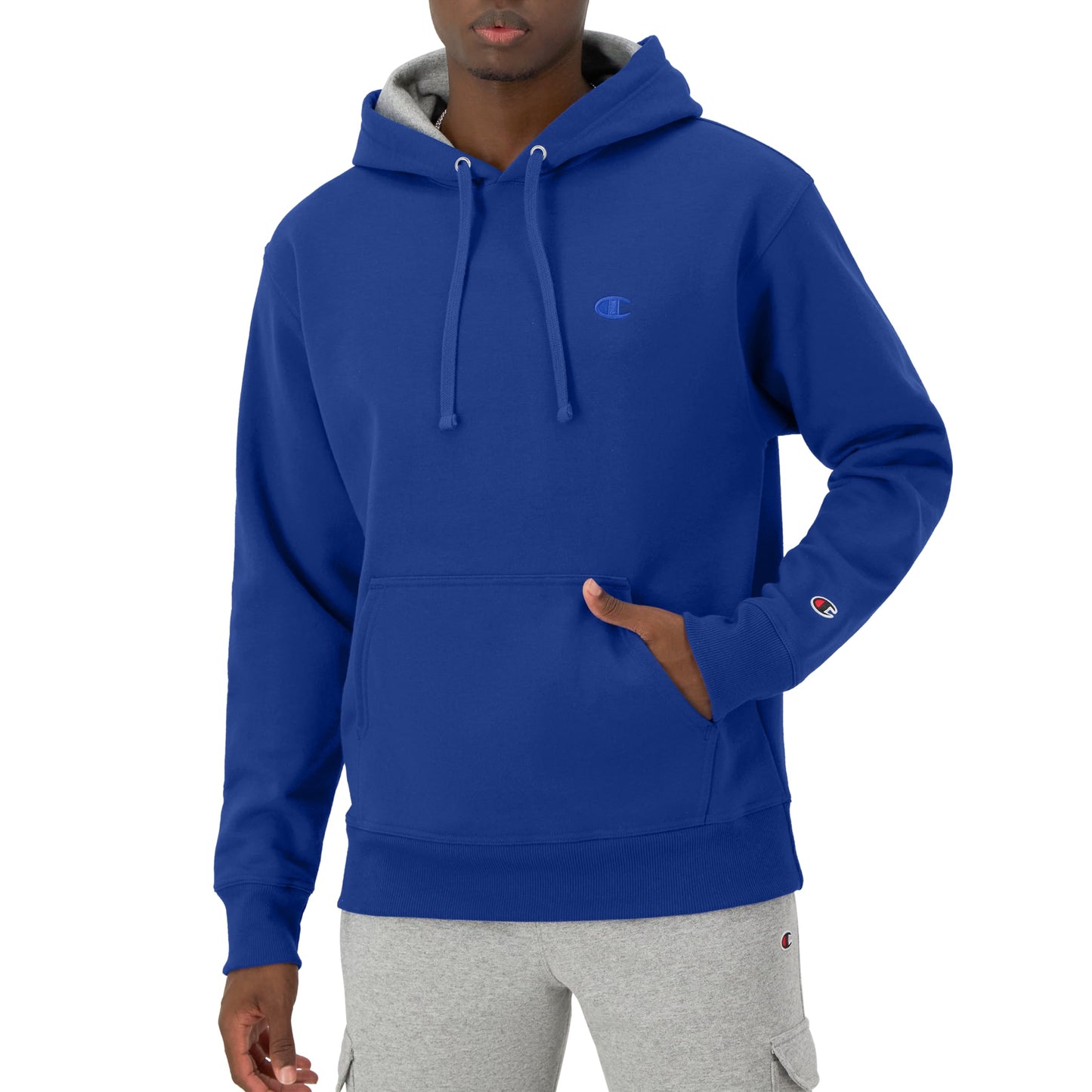 Champion Men's Hoodie, Powerblend, Fleece Striped Sweatshirt for Men (Reg. or Big & Tall)