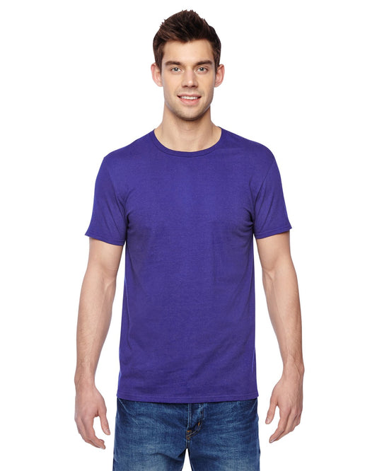 Fruit Of The Loom Men's Sofspun Jersey Crew T-Shirt, Purple, XX-Large
