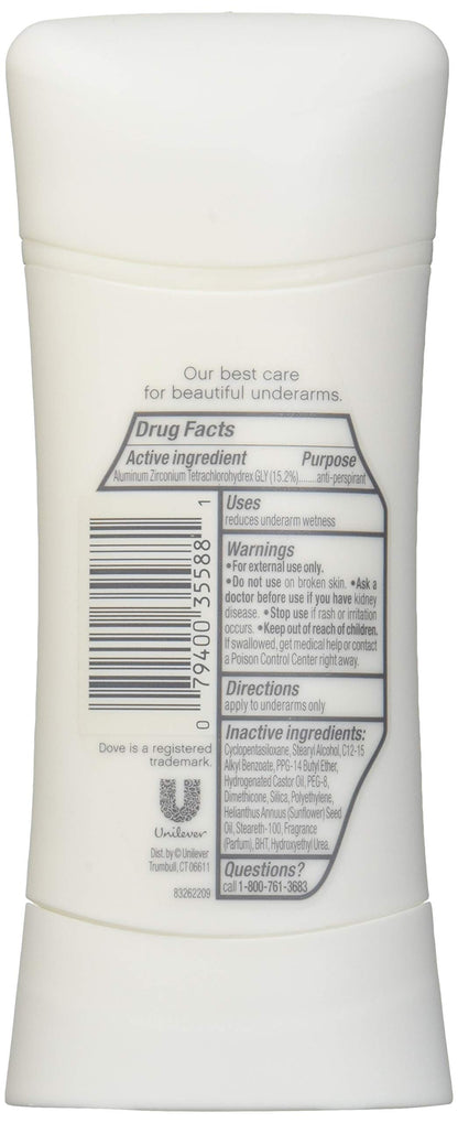 Dove Deodorant 2.6 Ounce Anti-Perspirant Sensitive Stick, 3 Pack, Unscented