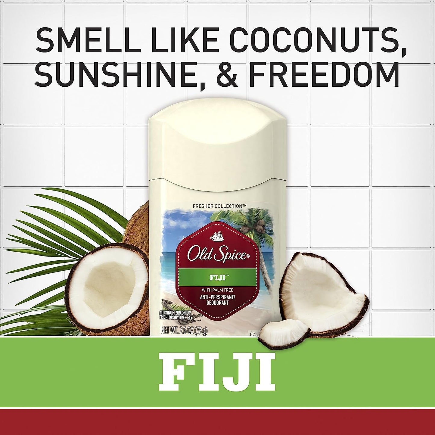 Old Spice Fresher Collection Men's Anti-Perspirant and Deodorant, Fiji Scent - 3.4 Oz