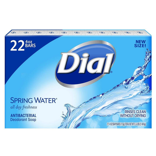 Dial Antibacterial Bar Soap, Spring Water, 30 Count