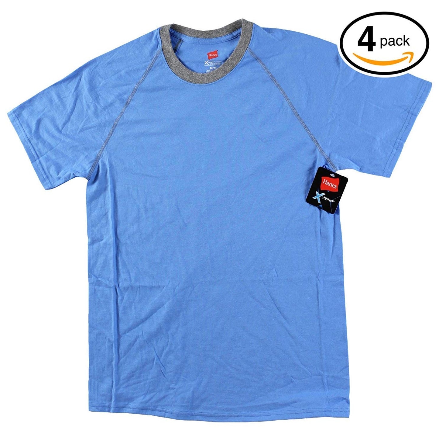 Hanes Mens X-Temp Dyed Crewneck Undershirt 4PK (Henley, Medium)