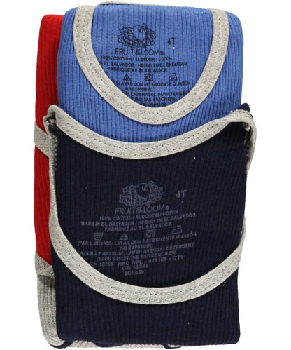 Fruit of the Loom Little Boys' Toddler 4 A-Shirts - blue/red, 4t