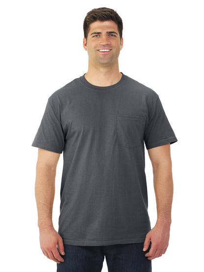 Fruit of the Loom Adult 5 oz. HD Cotton™ Pocket T-Shirt 3XL ATHLETIC HEATHER