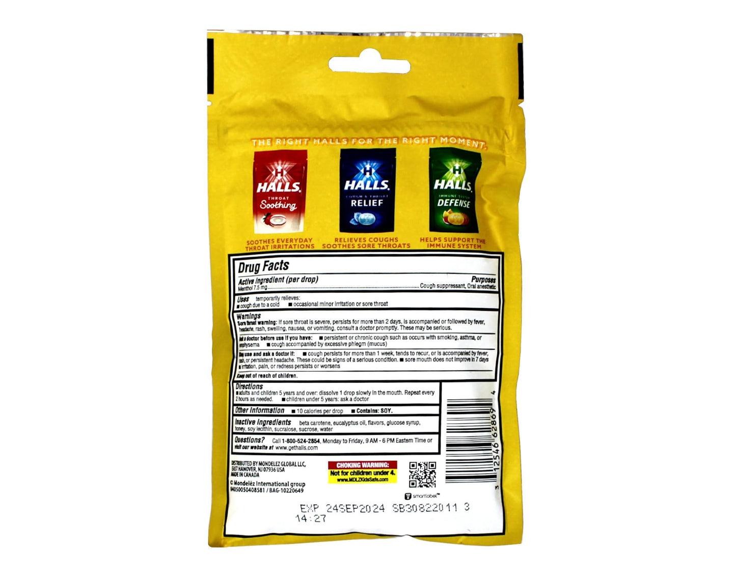 HALLS Relief Honey Lemon Cough Drops, 30 Drops