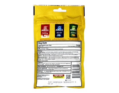 HALLS Relief Honey Lemon Cough Drops, 30 Drops