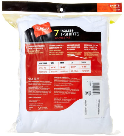 Hanes Men's 7 Pack FreshIQ ComfortSoft Crewneck T-Shirt (White, X-Large Tall)