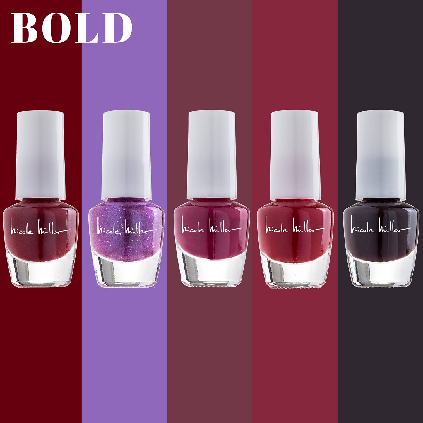 Nicole Miller Mini Nail Polish Set - Glossy, Vibrant Colors for Fingernails & Toenails, Trendy Collection