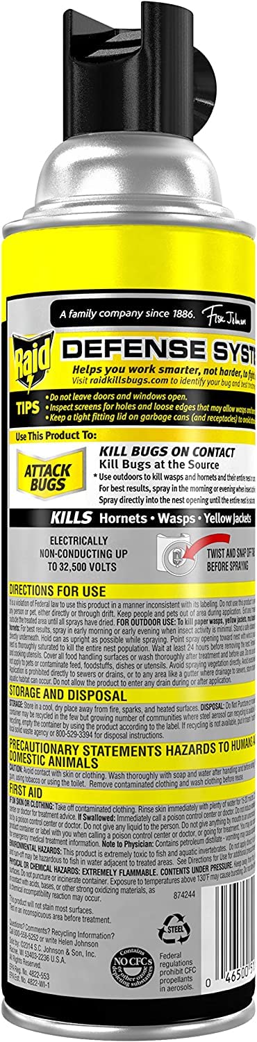 Raid Wasp & Hornet Killer Spray, 17.5 OZ (3 Pack)