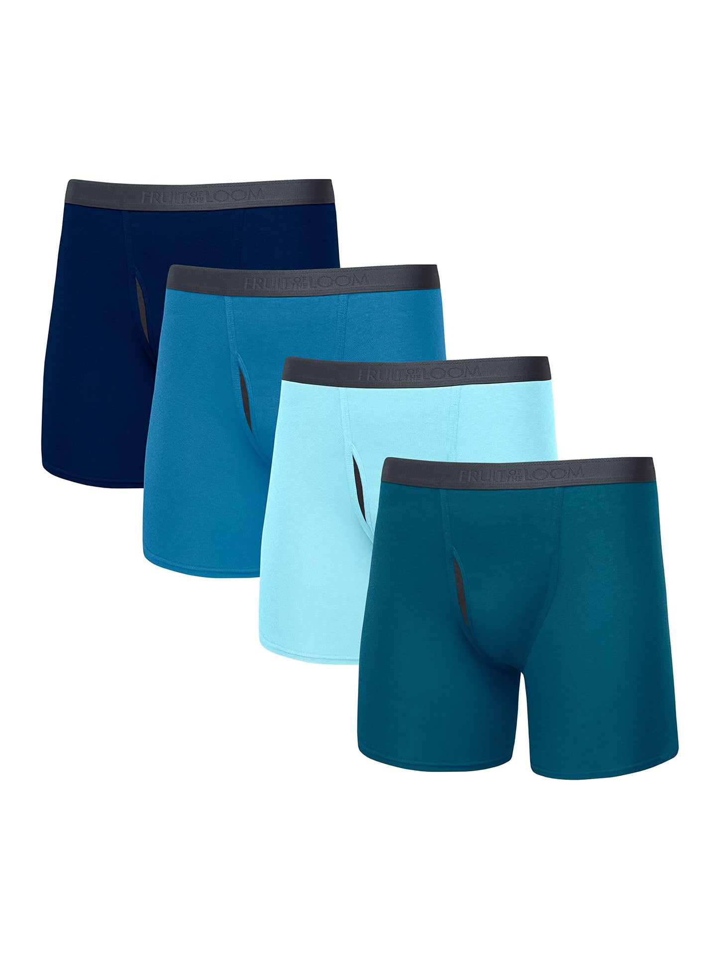 Fruit of the Loom Men's Premium COOLZONE Boxer Briefs, black/Gray (4 Pack), Small