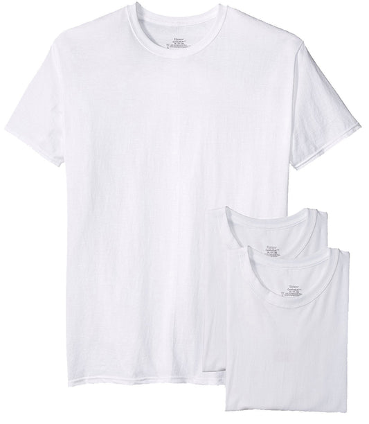 Hanes Big Men's 3 Pack Crew Neck T-Shirt 2X-Large Tall White T Shirt-copy