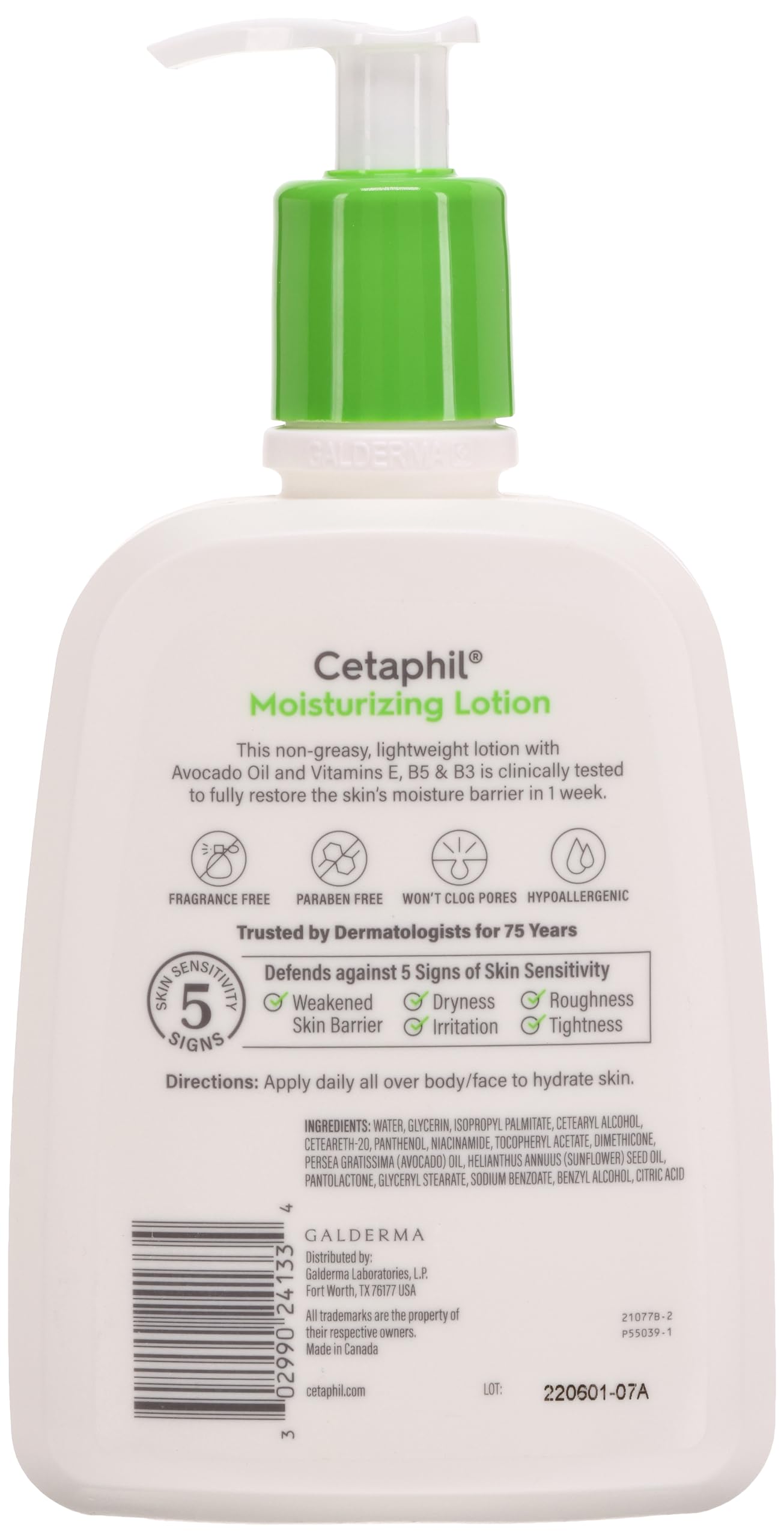 Body Moisturizer by Cetaphil, Hydrating Moisturizing Lotion for All Skin Types, Suitable for Sensitive Skin, 16 oz, Fragrance Free, Hypoallergenic, Non-Comedogenic