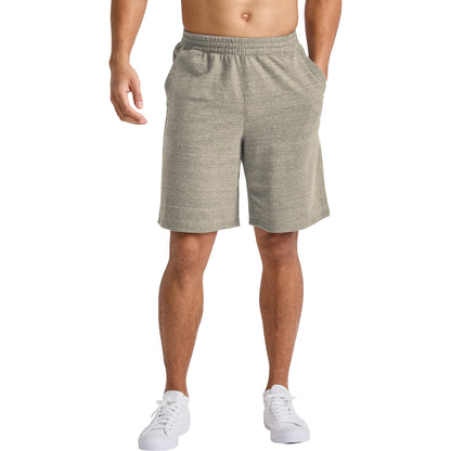 Hanes Comfortblend Men's Originals French Terry Sweat, Pull-On Athletic Shorts, 9", Concrete PE Heather, 2X Large