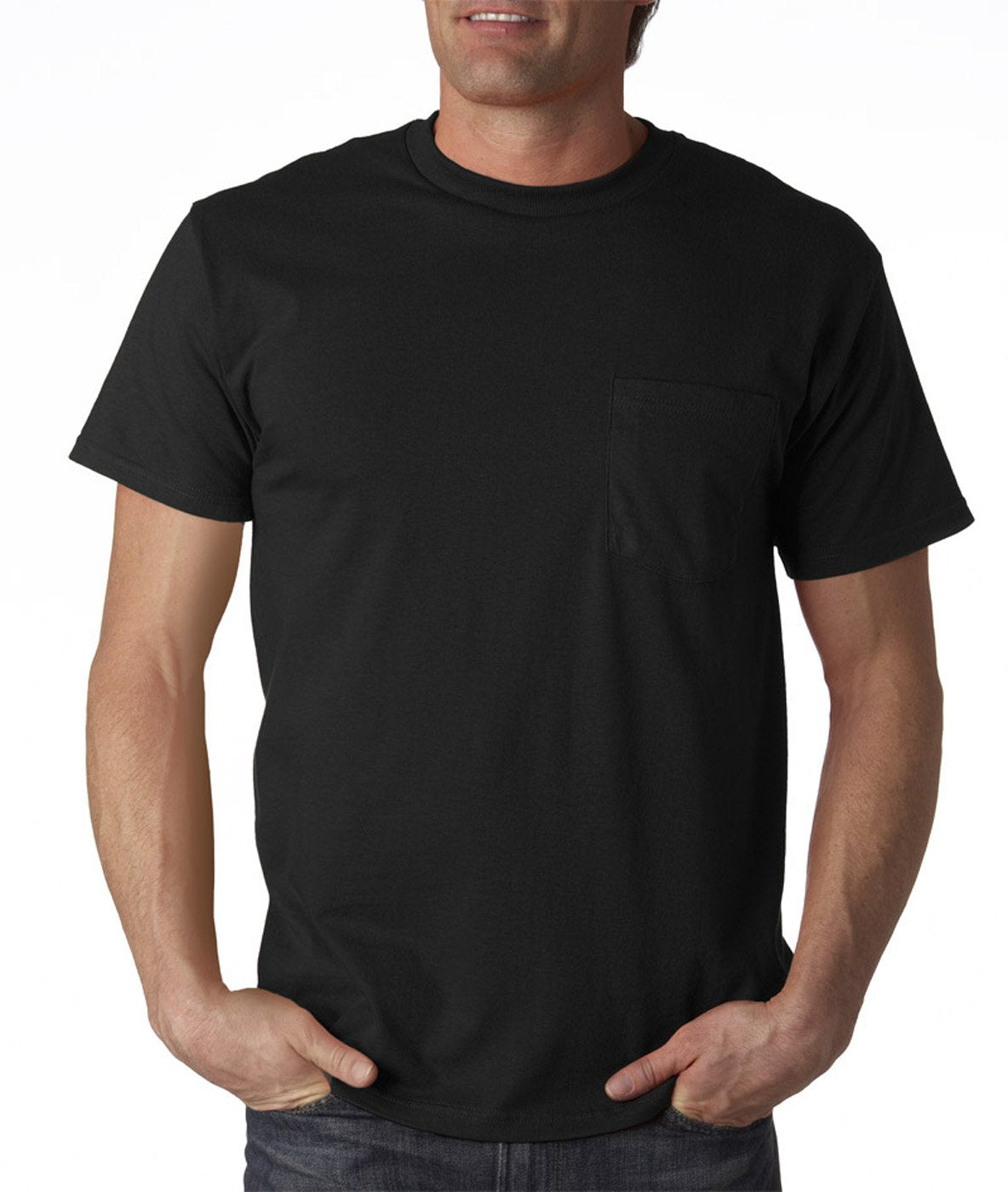 Fruit of the Loom Men's Pocket Tees , Black, XXX-Large(Pack of 2)