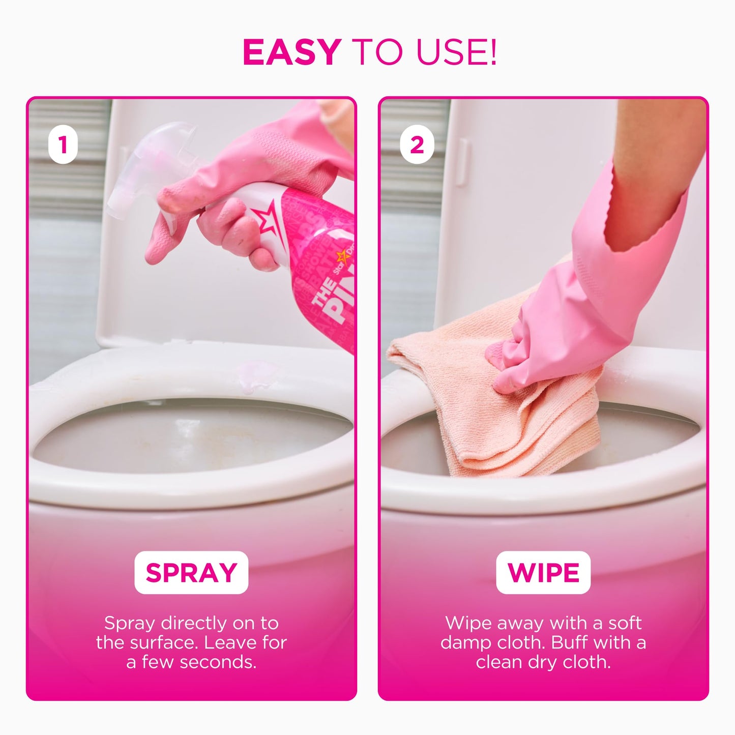 Stardrops - The Pink Stuff -Bathroom Foam Cleaner and Cream Cleaner Bundle (1 Bathroom Foam Spray, 1 Cream Cleaner)