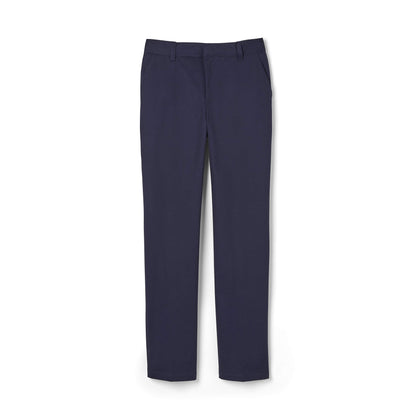 French Toast Little Boys' Flat Front Double Knee Pant with Adjustable Waist, Navy, 6