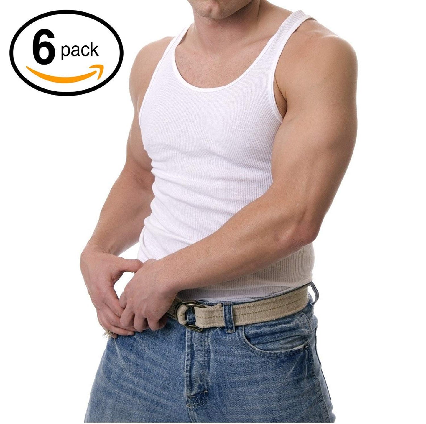 Hanes Red Label Men's A-Shirt (4 Pack, 6 Pack 12 Pack) (XX-Large Tall, White - 6 Pack)