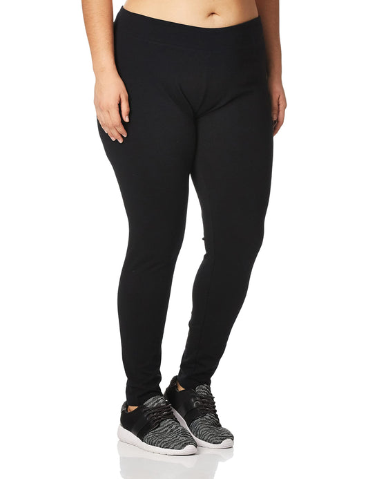 Hanes Women's Cotton Leggings Q71129 1 Pair, Black, Large