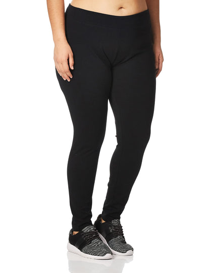 Hanes Women's Cotton Leggings Q71129 1 Pair, Black, Large