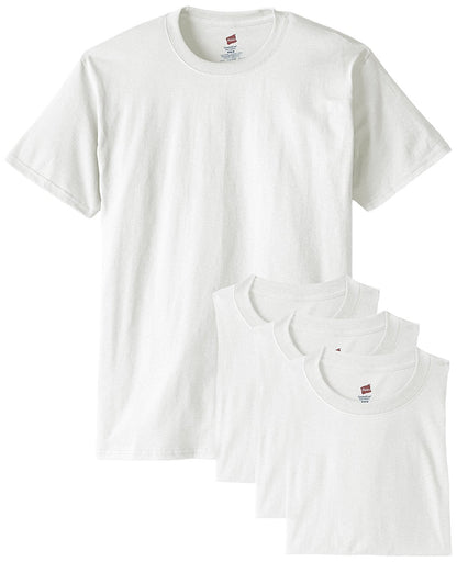 Hanes Men's ComfortSoft T-Shirt (Pack of 4) (XXX-Large, White)