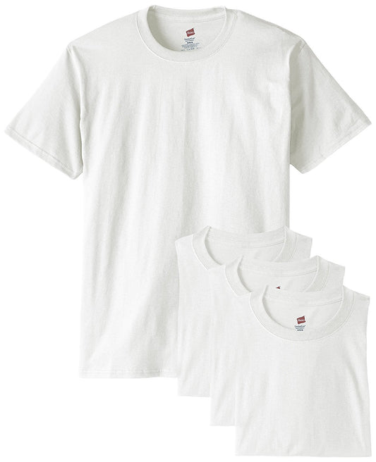 Hanes Men's ComfortSoft T-Shirt (Pack of 4) (XXX-Large, White)
