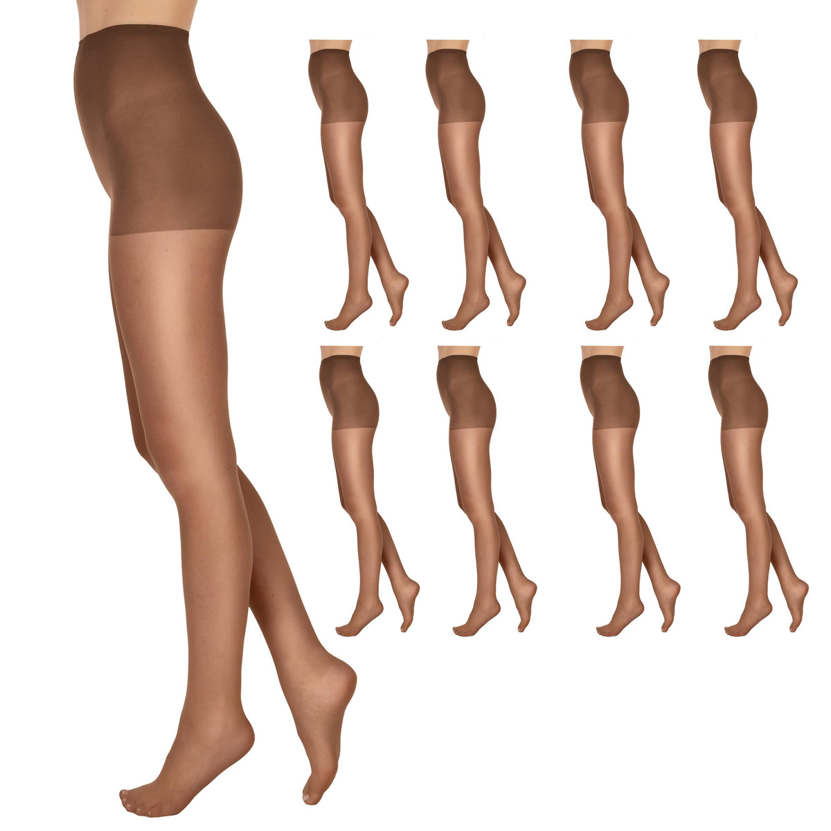 L'eggs Everyday Standard-Panty Sheer Toe Pantyhose for All Day Comfort, 100% Nylon, Suntan, Size A (Pack of 4)