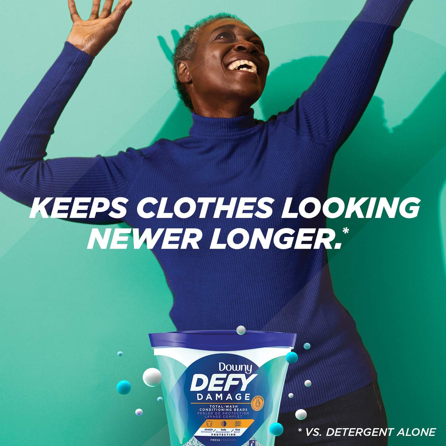 Downy Defy Damage Total-wash Fabric Conditioning Beads, Fabric Softener, Fresh, 22.9 Ounce