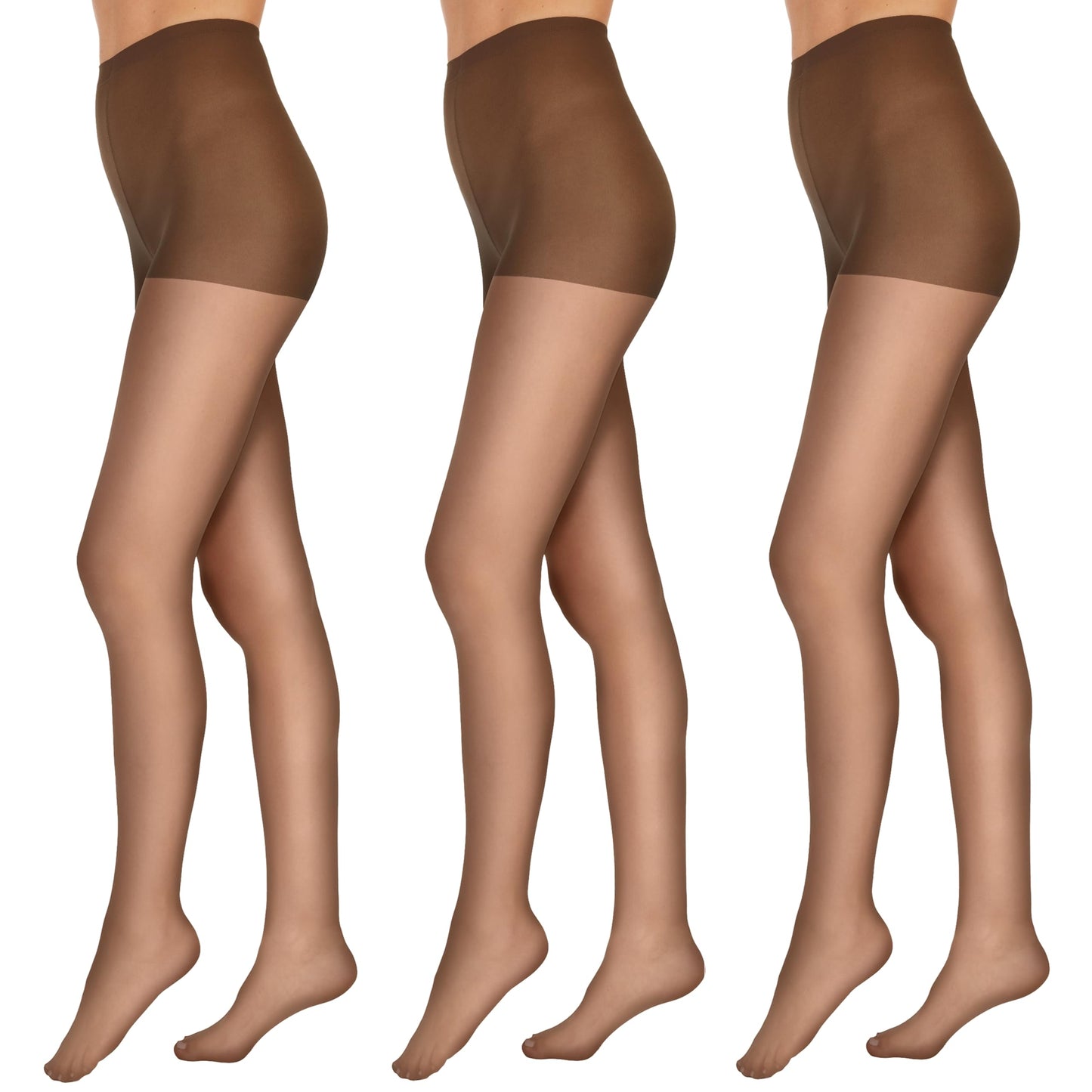L'eggs Everyday Control Top Sheer Toe Pantyhose for All Day Comfort, 100% Nylon, Off Black, Size Q (Pack of 6)